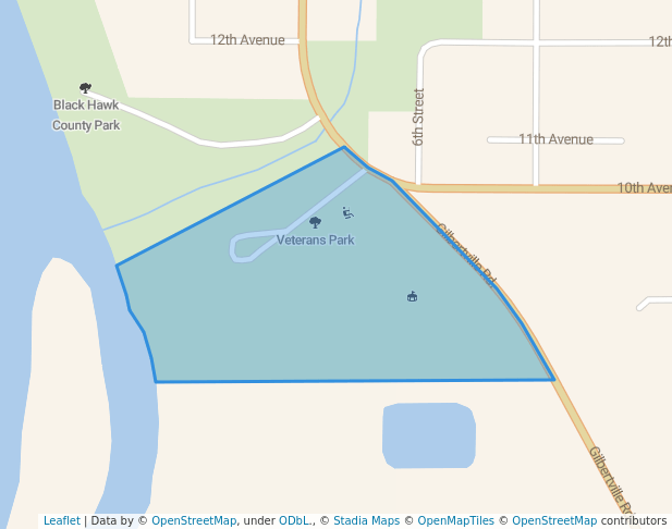 walking in Veterans Park map in Gilbertville