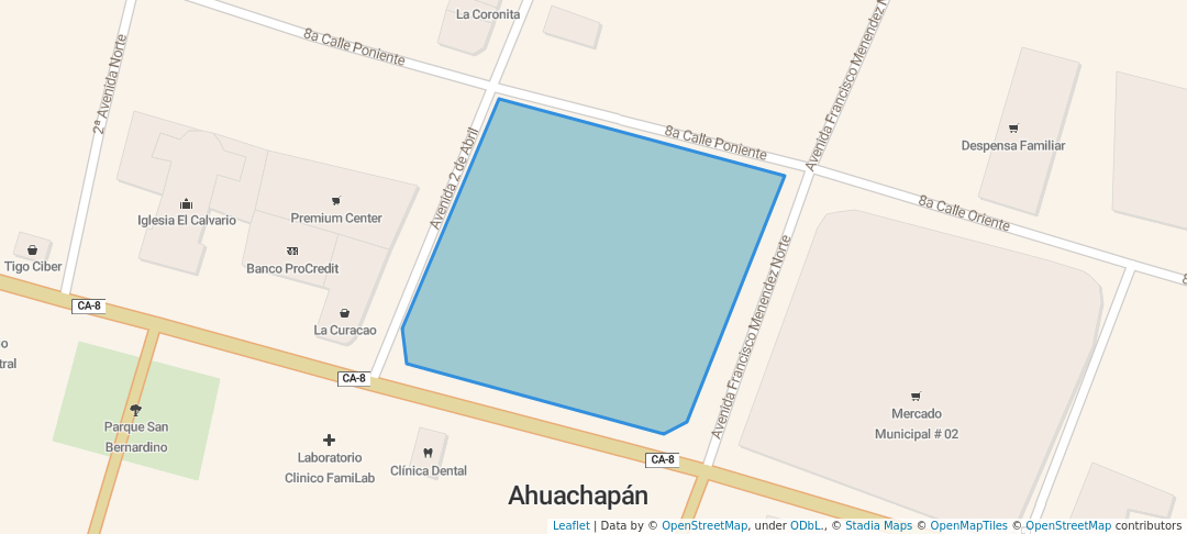 walking in Parque General Francisco Menendez map in Ahuachapán