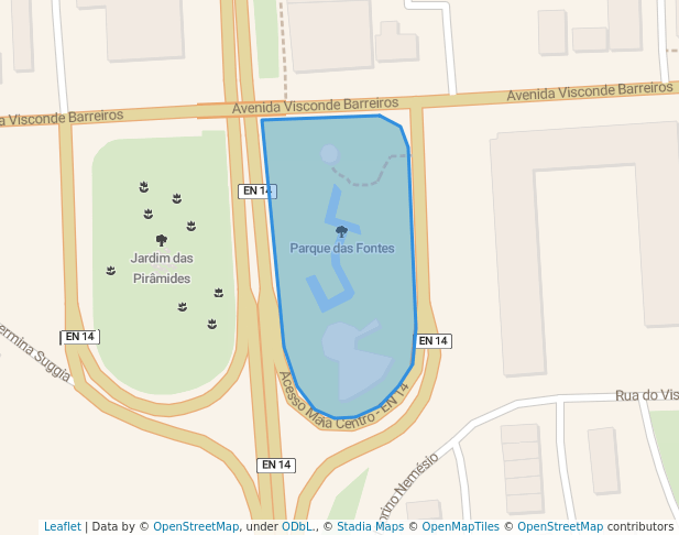 walking in Parque das Fontes map in Maia
