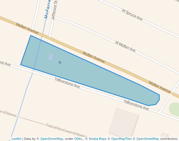 walking in Osburn Lions City Park map in Osburn