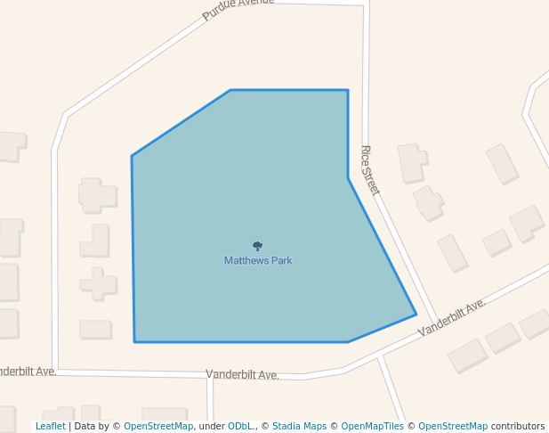 walking in Matthews Park map in West Memphis