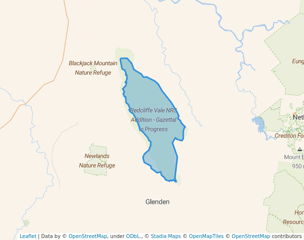 walking in Redcliffe Vale NRS Addition - Gazettal in Progress map in Glenden