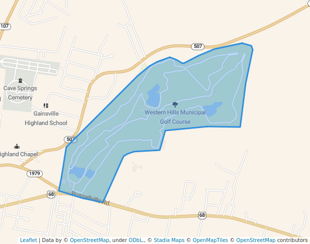 walking in Western Hills Municipal Golf Course map in Hopkinsville
