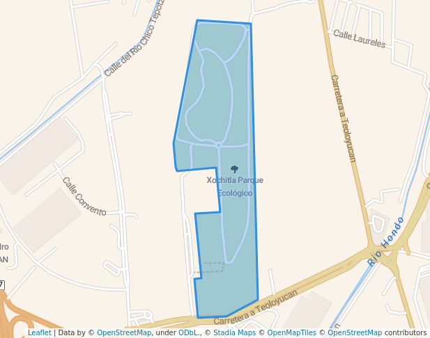 walking in Xochitla Parque Ecológico map in Tepotzotlán