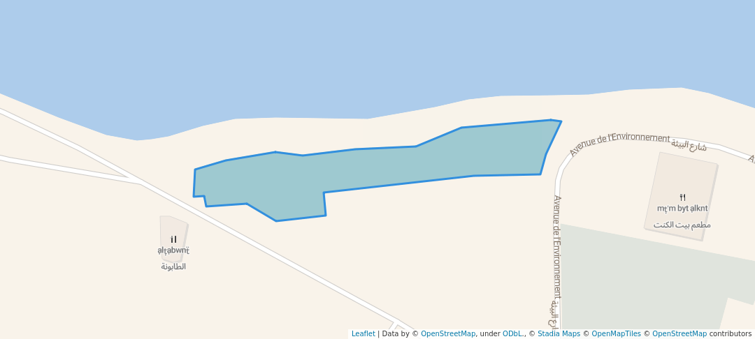 walking in منتزه بيت الكنت map in Hergla