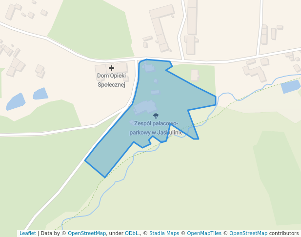 walking in Zespół pałacowo-parkowy w Jaskulinie map in Jaskulin