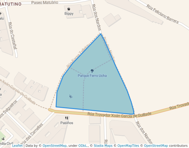 walking in Parque Ferro Ucha map in Ponteareas