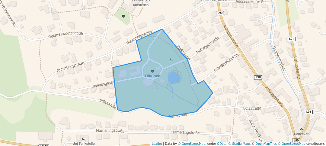 walking in Edla-Park map in Amstetten