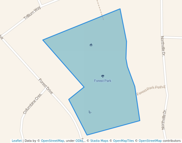 walking in Forest Park map in Brant