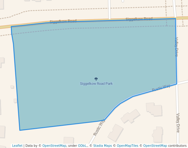 walking in Siggelkow Road Park map in McFarland