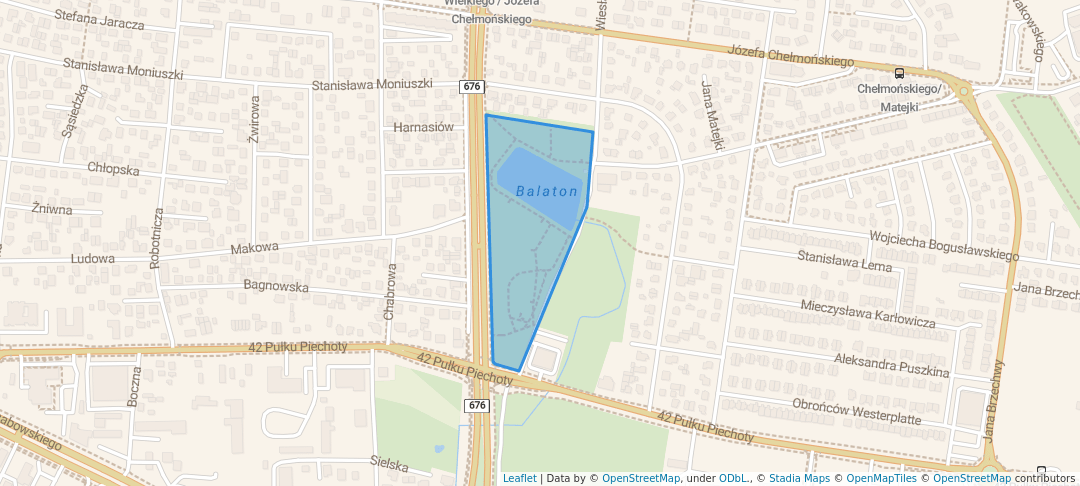 walking in Park Miejski map in Białystok