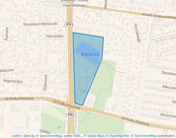 walking in Park Miejski map in Białystok