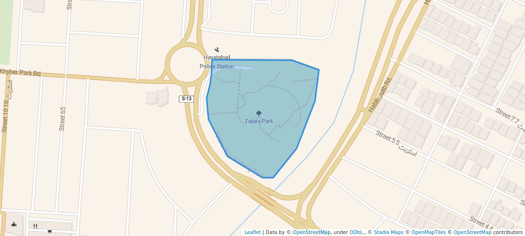 walking in Tatara Park Hayatabad map in Peshawar