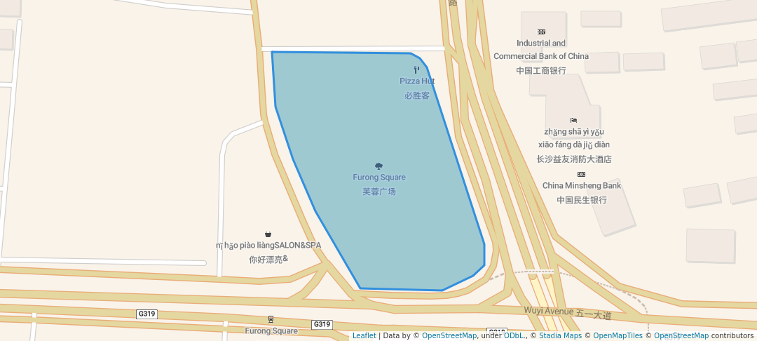 walking in Furong Square map in Chang Sha Shi