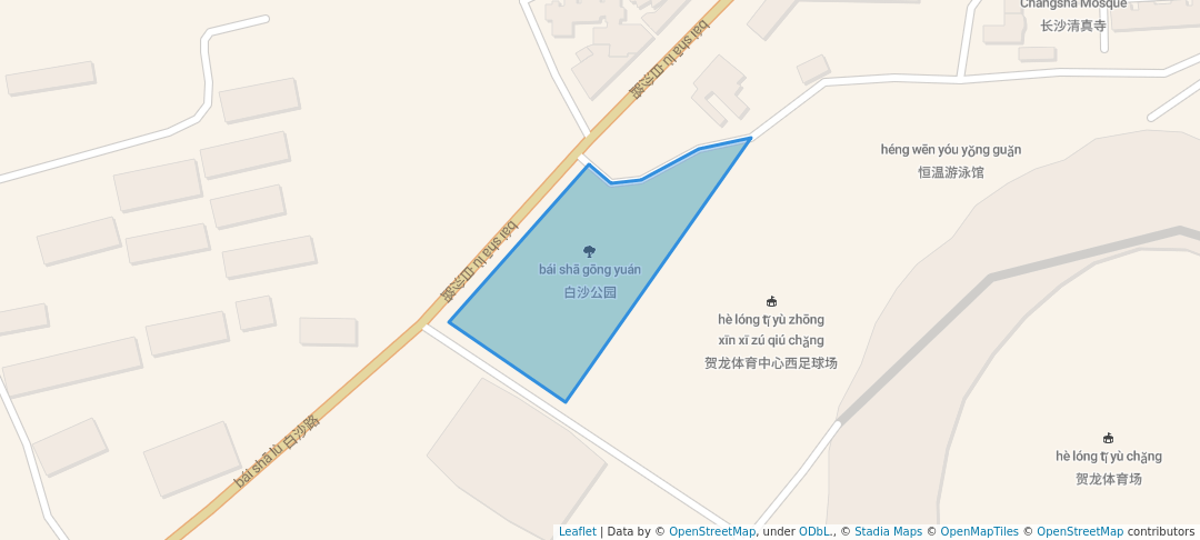 walking in 白沙公园 map in Chang Sha Shi