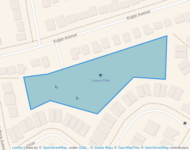 walking in Luxury Park map in Bradford West Gwillimbury