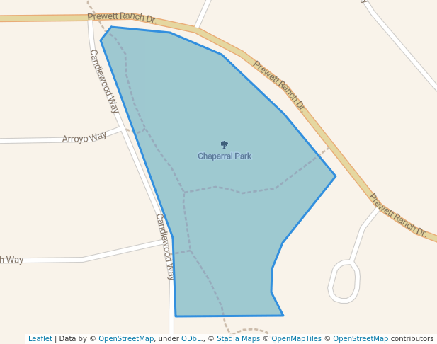 walking in Chaparral Park map in Antioch