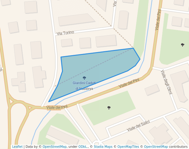 walking in Giardini Caduti di Nassirya map in Senigallia