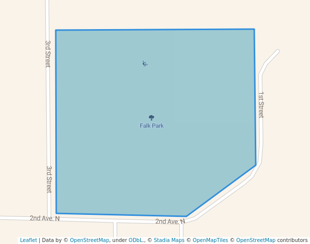 walking in Falk Park map in Wheaton