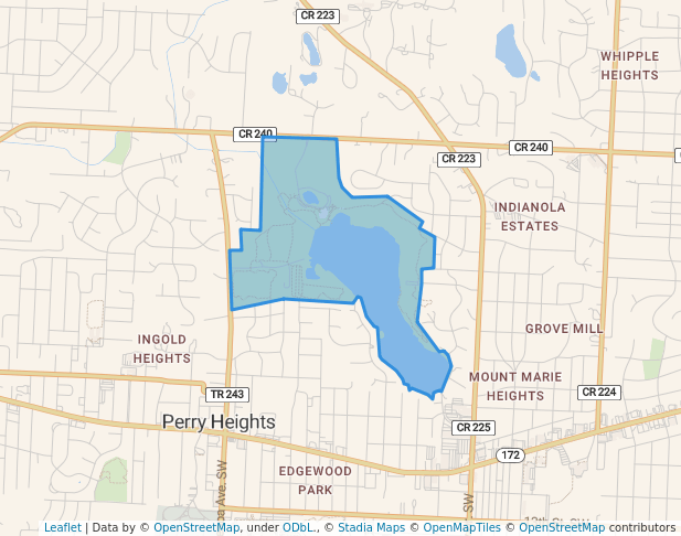 walking in Sippo Lake Park map in Canton