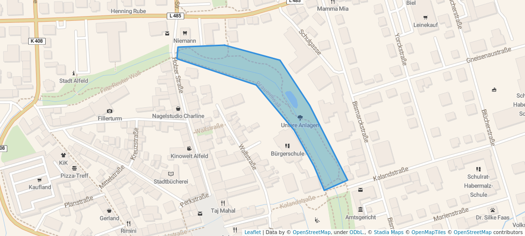 walking in Untere Anlagen map in Alfeld (Leine)