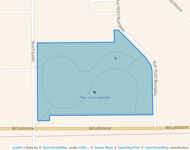 walking in Parc Louis-Laberge map in L'Assomption