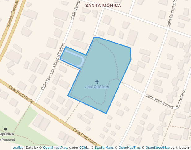 walking in José Quiñónes map in San Isidro