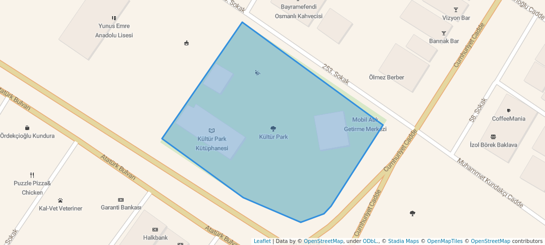 walking in Kültür Park map in Ortaca