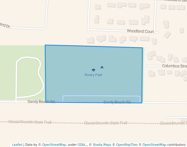 walking in Rotary Park map in Lake Mills