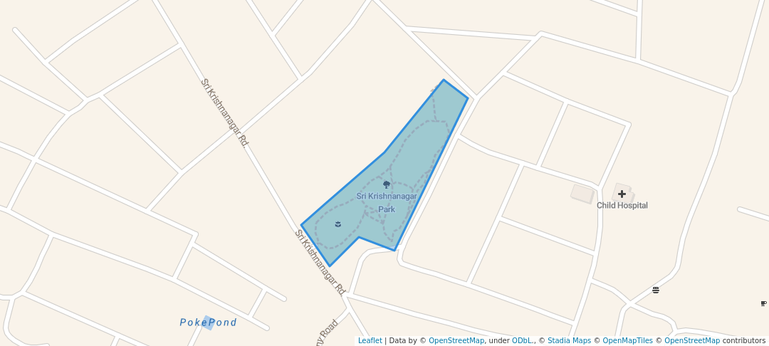 walking in Sri Krishnanagar Park map in Patna