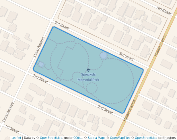 walking in Spreckels Memorial Park map in Spreckels