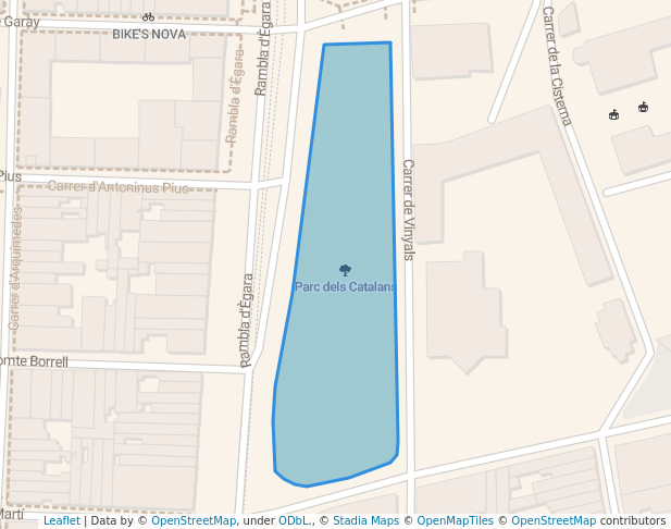 walking in Parc dels Catalans map in Terrassa