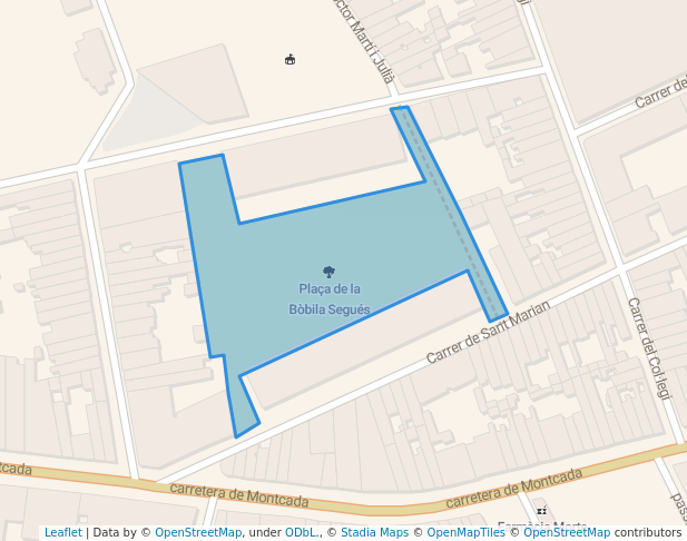 walking in Plaça de la Bòbila Segués map in Terrassa
