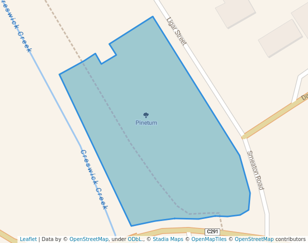walking in Pinetum map in Clunes