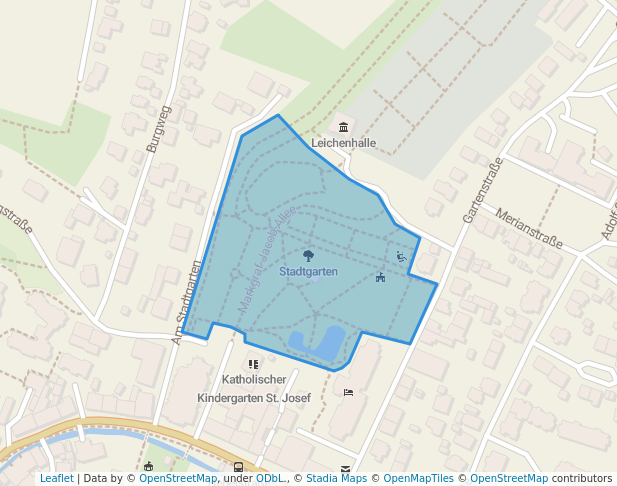 walking in Stadtgarten map in Emmendingen