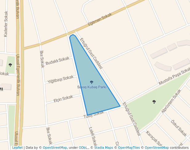 walking in Savaş Kubaş Parkı map in Eskişehir