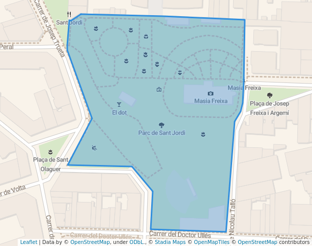 walking in Parc de Sant Jordi map in Terrassa