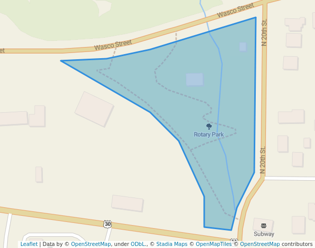 walking in Rotary Park map in Hood River