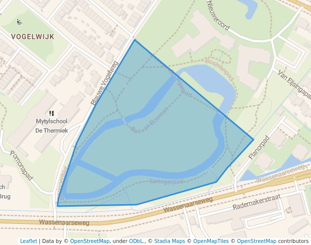 walking in Bos van Bosman map in Leiden