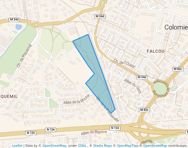 walking in Parc du Piquemil map in Colomiers