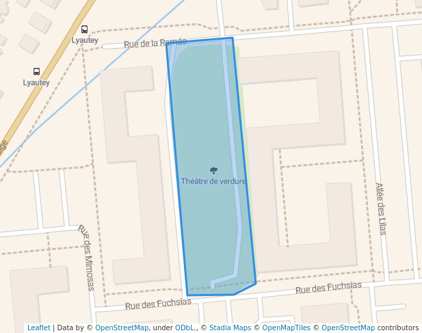 walking in Théâtre de verdure map in Pessac