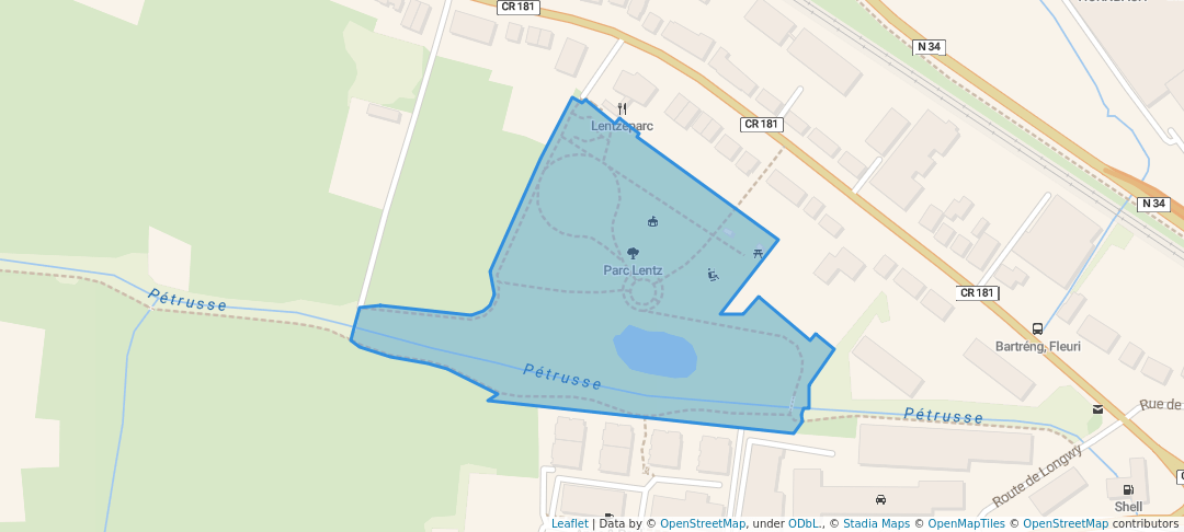 walking in Parc Lentz map in Bertrange