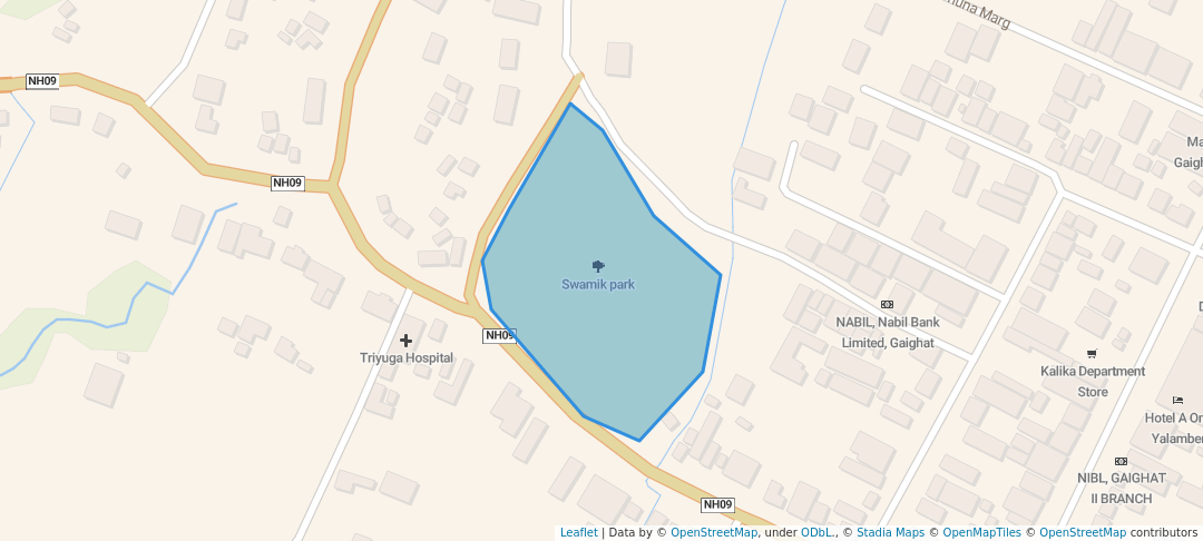 walking in Swamik park map in Gaighat