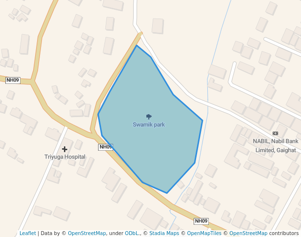 walking in Swamik park map in Gaighat