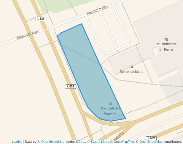 walking in Musiktheater Wiese map in Gelsenkirchen