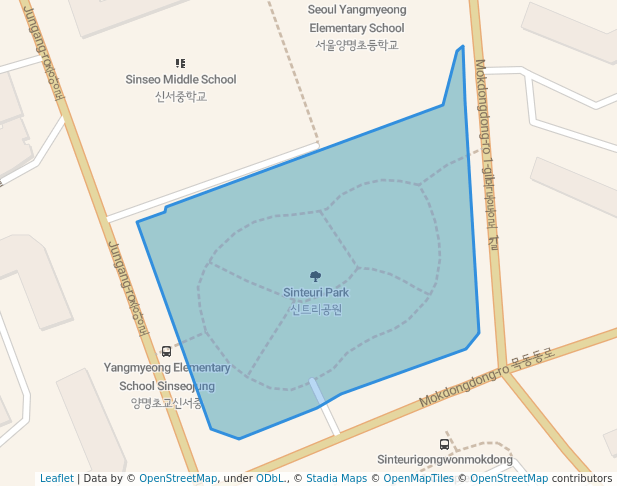 walking in Sinteuri Park map in Seoul