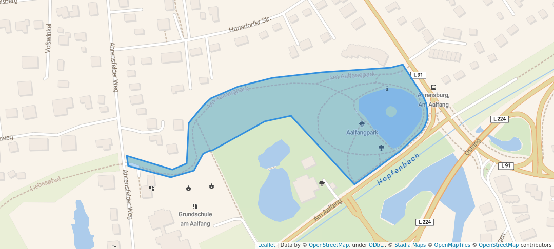 walking in Aalfangpark map in Ahrensburg