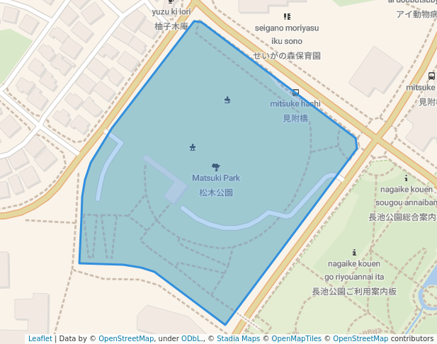 walking in Matsuki Park map in Hachioji
