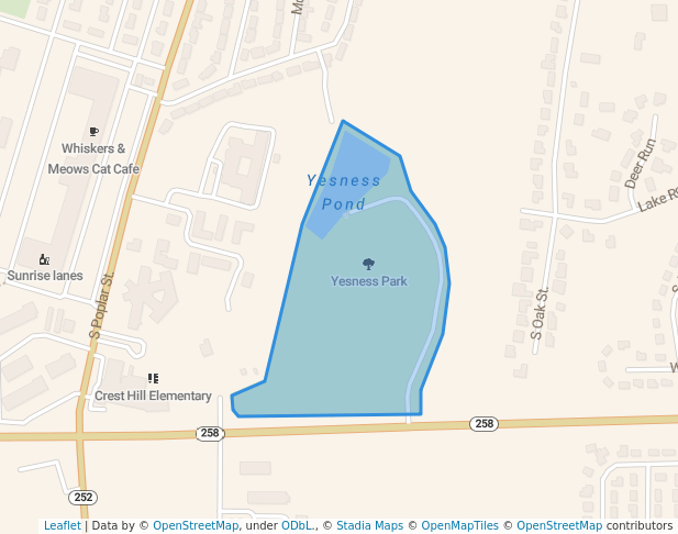 walking in Yesness Park map in Casper