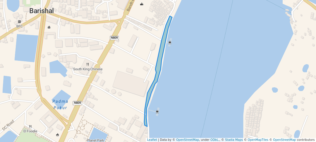 walking in Muktijoddha Park map in Barisal